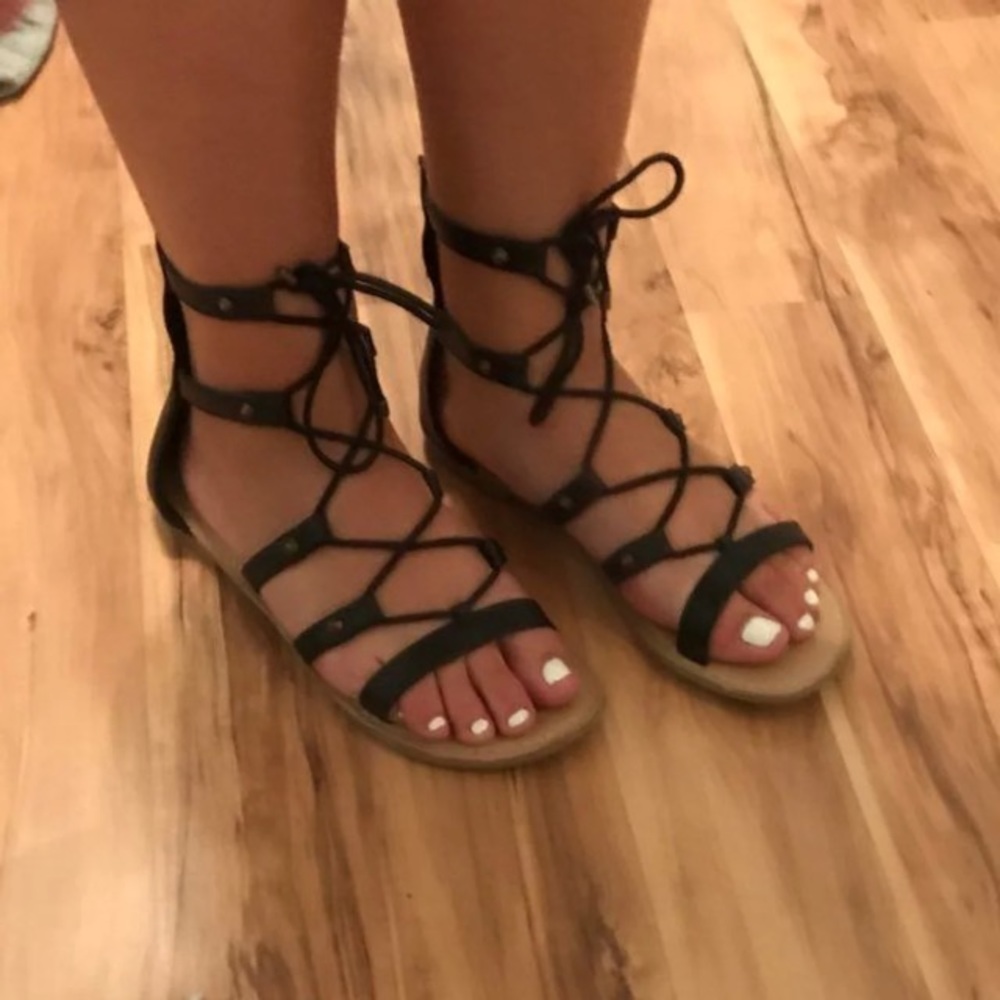 Black Gladiator Sandals